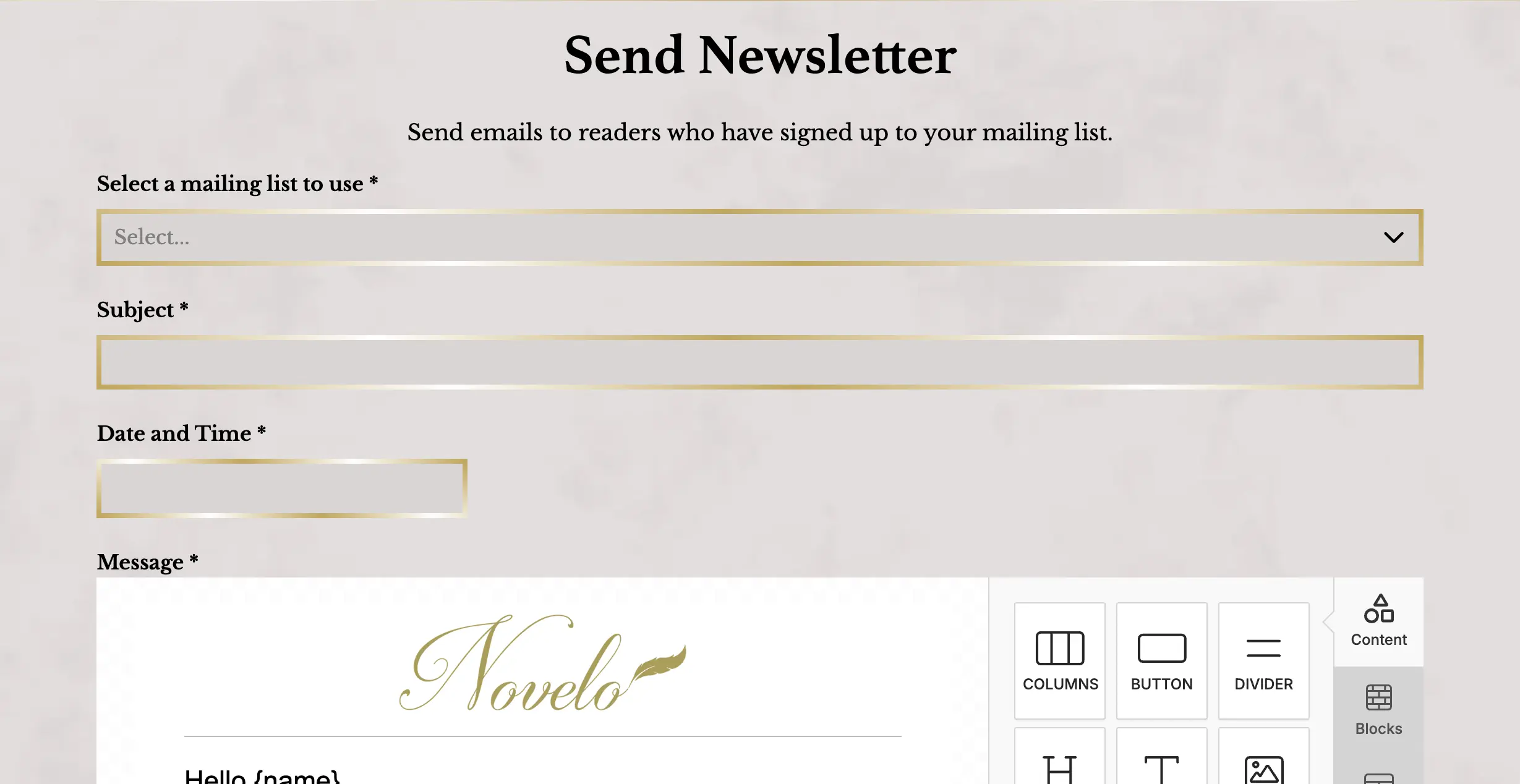 Send the fans who sign up to your mailing list newsletters directly from your Novelo dashboard. You will get 1,000 credits every month to send your readers newsletters and promotional emails.